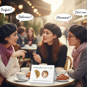 French Language Day March 20 Croissant and Latte Card
