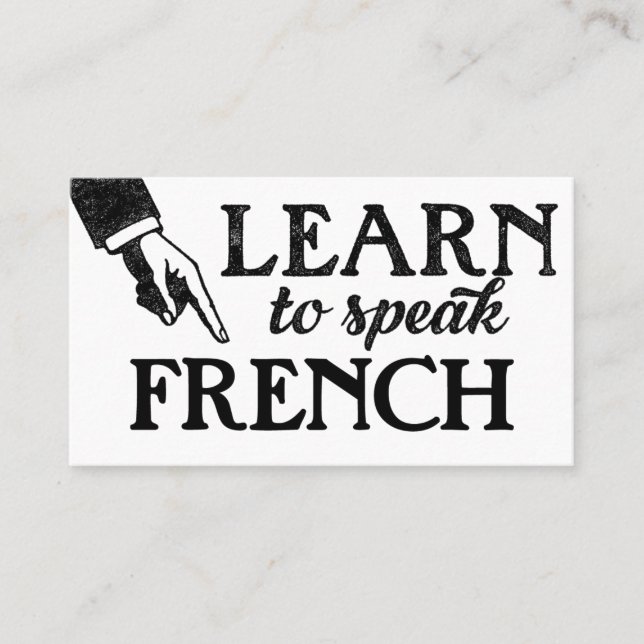 French Language Lessons Business Cards (Front)