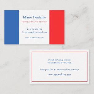 French Language Teacher Business Card