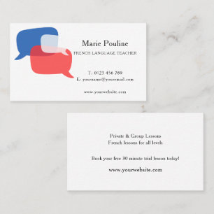 French Language Teacher Business Card