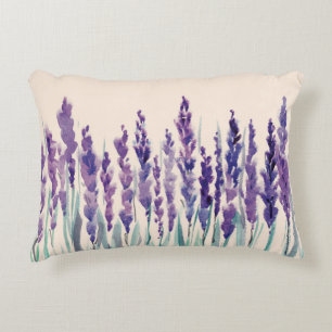 French lavander watercolor decorative cushion