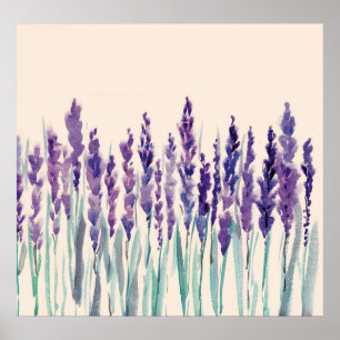 French lavander watercolor poster