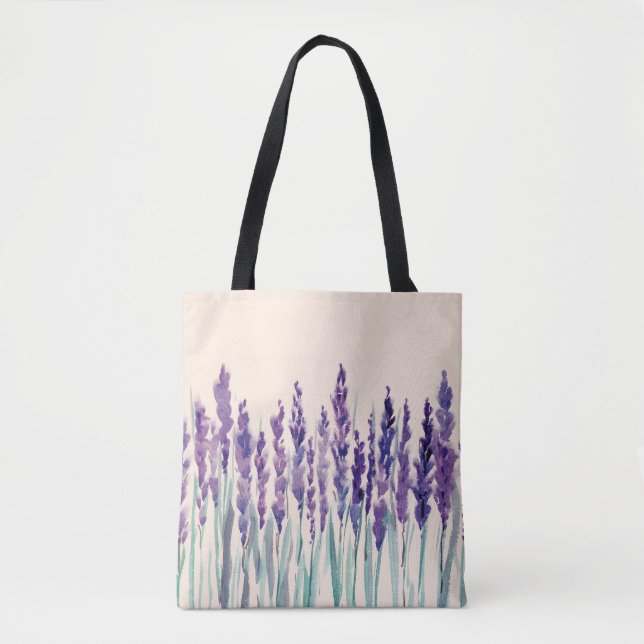 French lavander watercolor tote bag (Front)