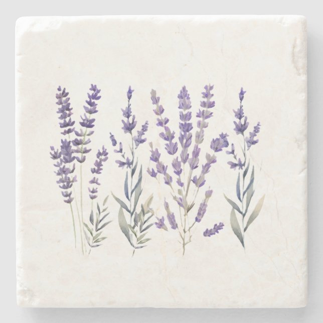 French Lavender Design Stone Coaster (Front)