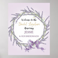 French Lavender Floral Wreath Gold Bridal Luncheon