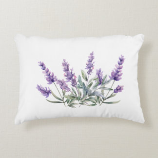 French Lavender Pattern. Watercolour Decorative Cushion
