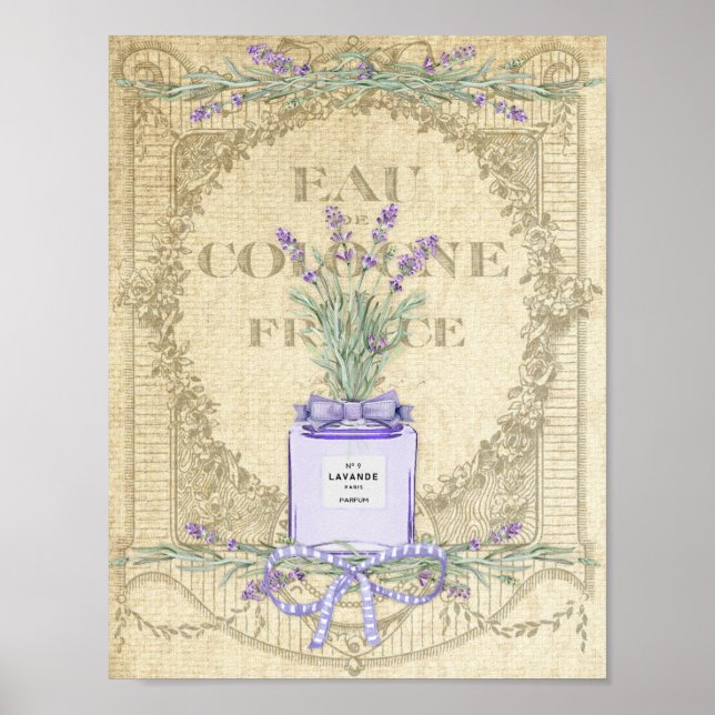 French Lavender Perfume Bottle Poster (Front)
