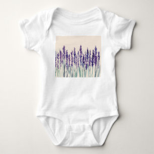 French Lavender: Watercolor Illustration Baby Bodysuit