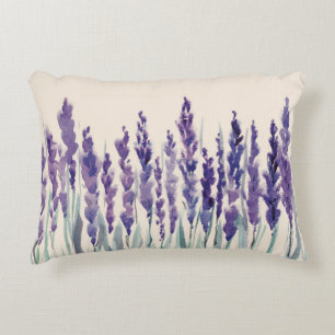 French Lavender: Watercolor Illustration Decorative Cushion