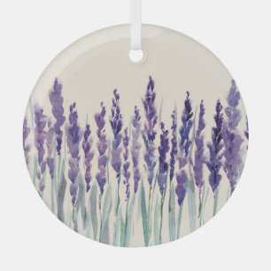 French Lavender: Watercolor Illustration Glass Tree Decoration