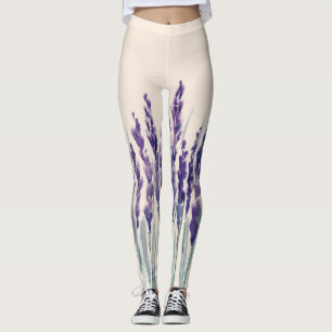 French Lavender: Watercolor Illustration Leggings