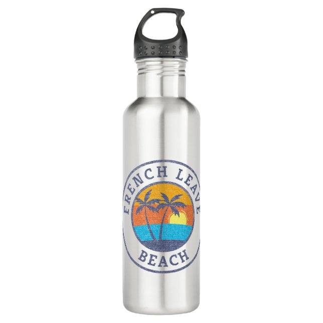 French Leave Beach, Bahamas Faded Classic Style 710 Ml Water Bottle (Front)