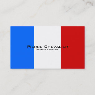 French Lessons / French Teacher / Flag of France Business Card