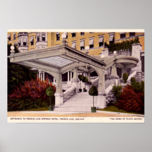 French Lick Indiana Springs Hotel Entrance Poster