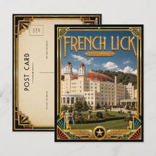 French Lick Indiana Vintage Art Deco Golden Age Postcard