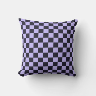 French lilac chequerboard pattern cushion