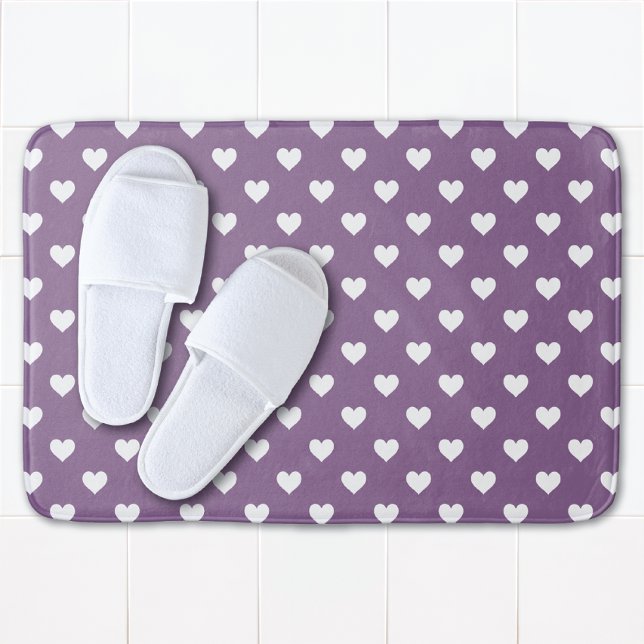 French Lilac Hearts Bath Mat (Creator Uploaded)