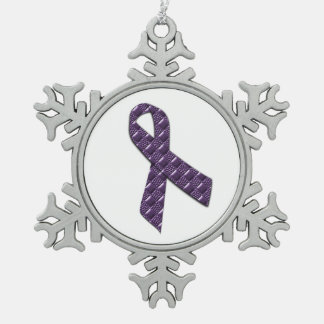 French Lilac Snowflake Pewter Christmas Ornament