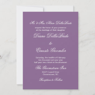 French Lilac Stylish Monochrome Invitation