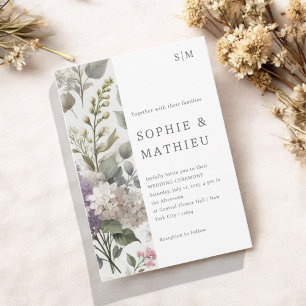French Lilac Watercolor Floral Elegant Spring Save The Date