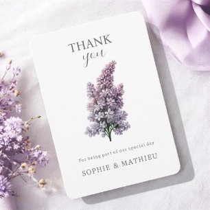 French Lilac Watercolor Floral Elegant Spring Thank You Card