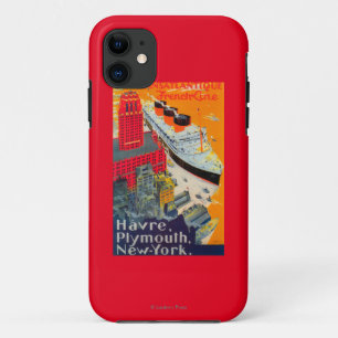 French Line Travel Poster, Havre to Plymouth, NY Case-Mate iPhone Case