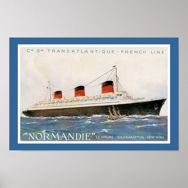 French Line's Normandie Poster (Front)