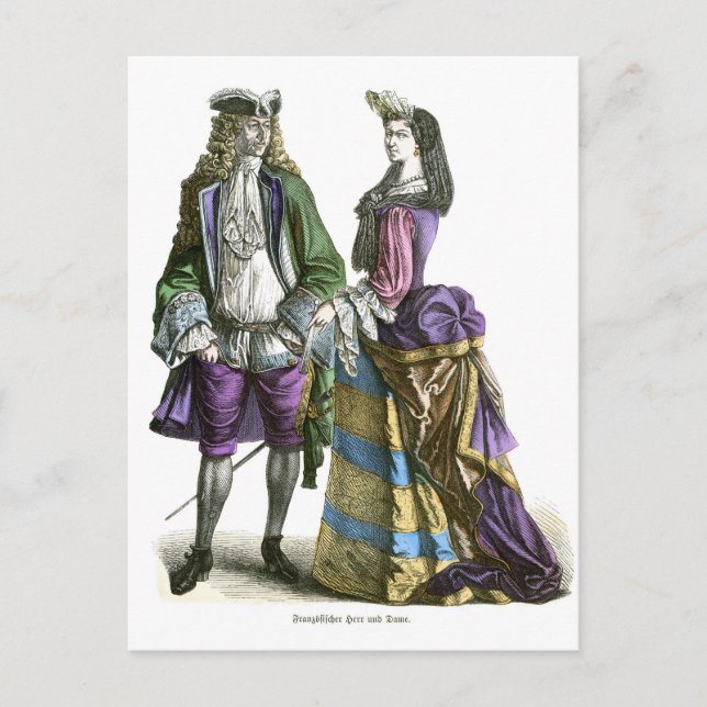 French lord and lady 18th Century Fashion Postcard (Front)