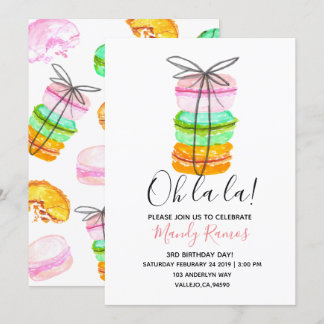 French macaron birthday party invitation