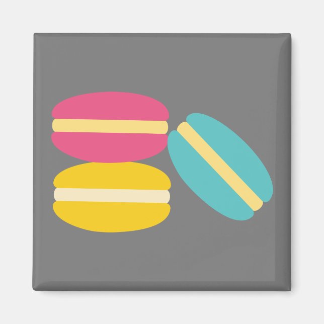 French macaron colourful cakes magnet (Front)