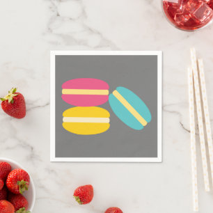 French macaron colourful cakes napkin