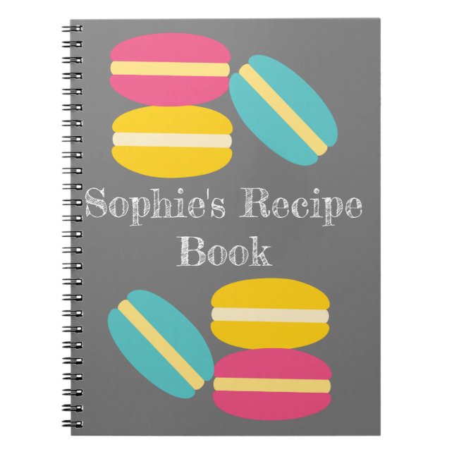 French macaron colourful cakes notebook (Front)