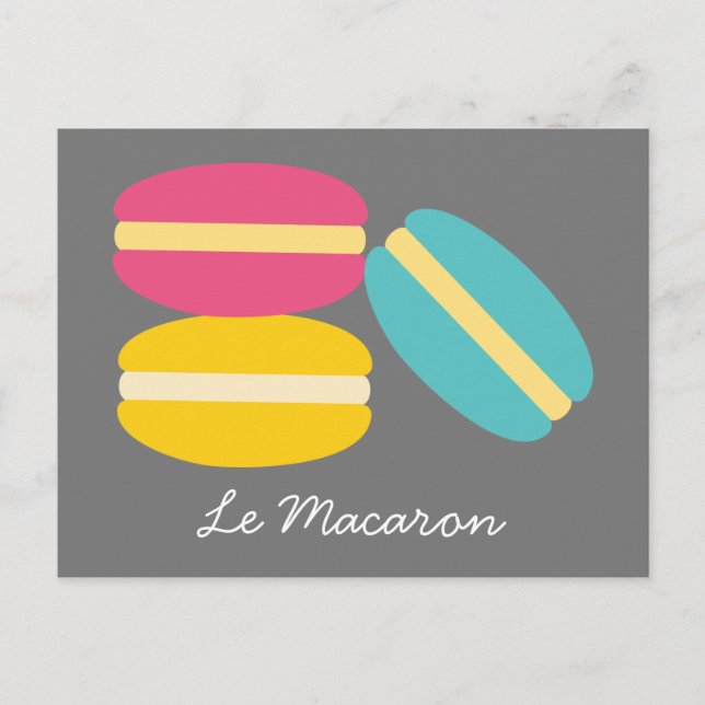 French macaron colourful cakes postcard (Front)