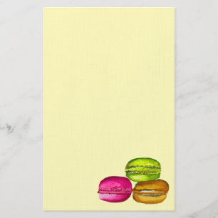 French macaron colourful cakes stationery