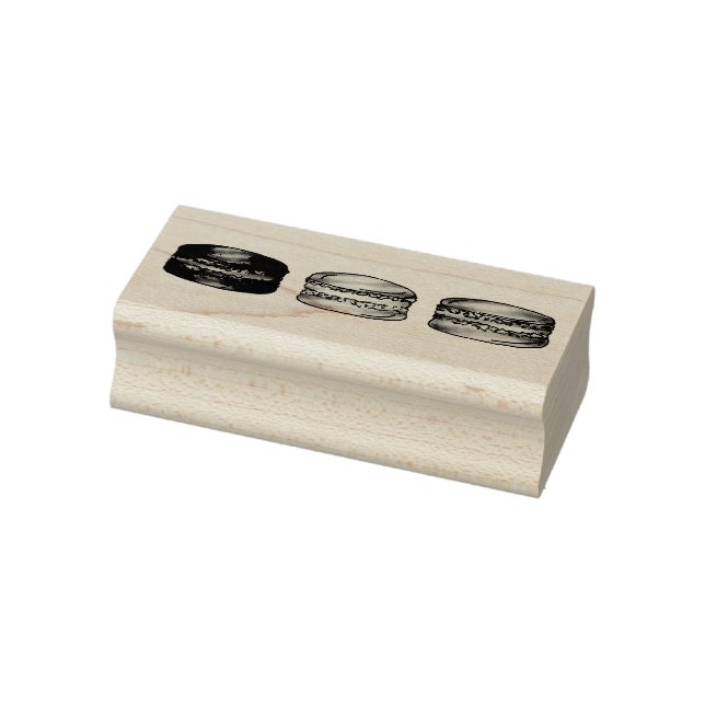 French Macaron Cookies Bakery Foodie Cuisine Rubber Stamp (Stamp)