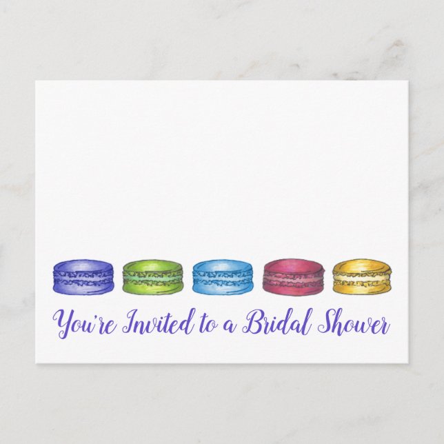 French Macaron Cookies Bridal Shower Invitation (Front)