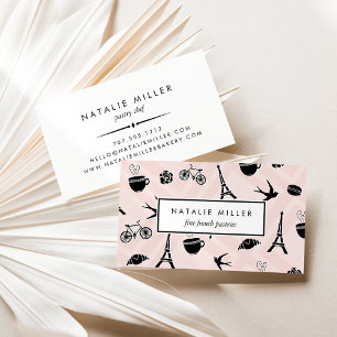 French Macaron & Croissant Pastry Chef Business Card