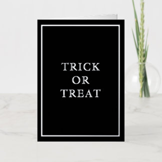 French Macaron Trick or Treat Black Foil Holiday Card