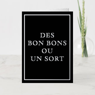 French Macaron Trick or Treat Black Foil Holiday Card