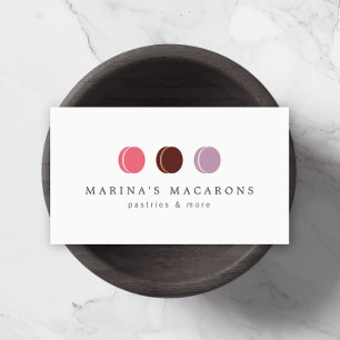FRENCH MACARON TRIO LOGO 3 on White Business Card