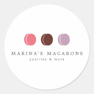 FRENCH MACARON TRIO LOGO 3 Round Stickers