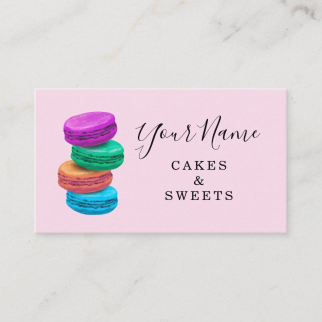 French Macarons bakery shop business card template (Front)