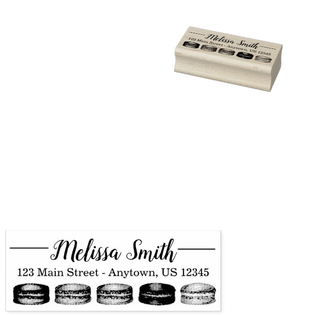French Macarons Bridal Shower Afternoon Tea Party Rubber Stamp (Stamped)
