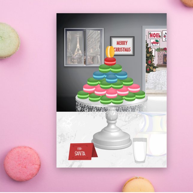 French Macarons Christmas Eve and Morning Paris Holiday Card (Creator Uploaded)