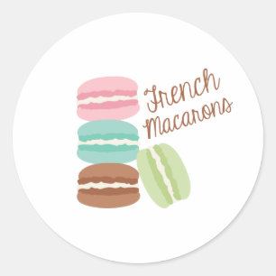French Macarons Classic Round Sticker