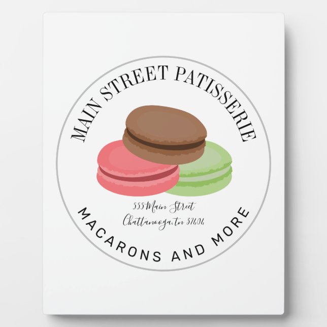 French Macarons Food Business Patisserie Address Plaque (Front)