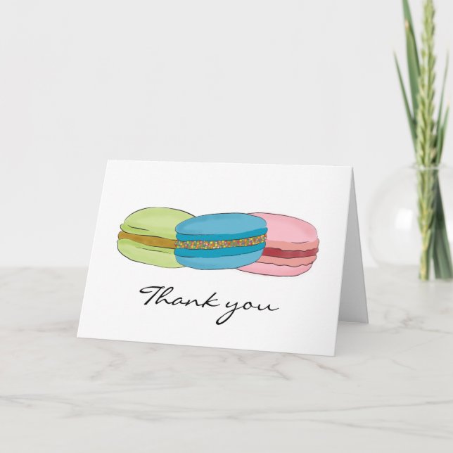 French Macarons (Macaroons) Thank You Card (Front)