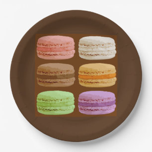 French Macarons, Multi-Coloured Pastels Ceramic Ti Paper Plate