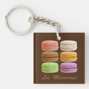 French Macarons, Multi-Coloured Pastels Key Ring