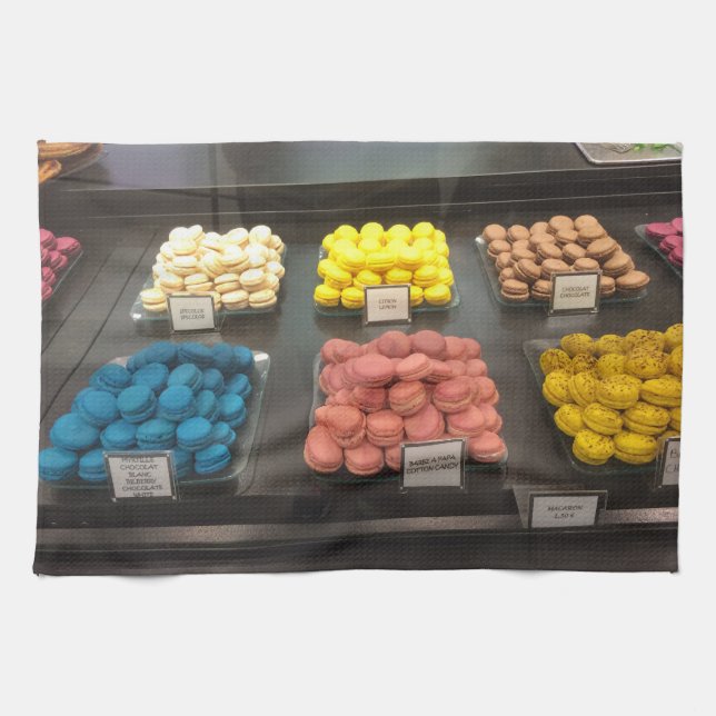French Macarons | Paris, France Tea Towel (Horizontal)